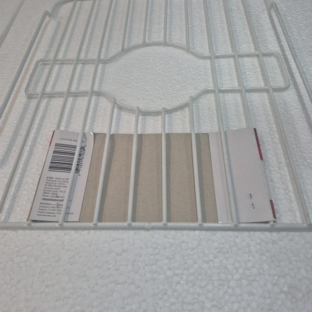 Rubbermaid Small Sink Rack White Kitchen Dish Drainer Grid Protector 6103